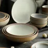 Cuencos Jingdezhen Vajilla japonesa Vintage Creativo Juego de platos de cerámica Hogar Alta belleza Plato de sopa simple Combinación plana