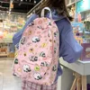 Backpack Nylon Cartoon Printing Women College Style Kawaii School to dla nastoletnich dziewcząt Cute Casual Travel Bookbag