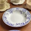 Talerze niebiesko -biały ceramiczny talerz deserowy europejski nowoczesne ciasto naczynia ciasto do domu