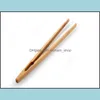 Coffee Tea Tools 18Cm Bamboo Clip Kongfu Wooden Tweezer Mtifunction Sugar Salad Toast Food Tongs Kitchen Accessories Drop Delivery Dhmlh