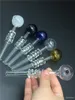 wholesale 13 cm longueur 10 mm OD 30 MM boule en verre incurvé brûleurs à mazout en verre Bong conduites d'eau brûleur à mazout de tabac à main grand tube de verre tuyau d'huile