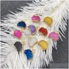 Charms 13X14Mm Plating Edge Druzy Stone Crescent Moon Pendants Trendy For Necklace Earrings Jewelry Making Wholesale Drop Delivery F Dhgqp