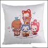 Cushion/Decorative Pillow 100Pcs/Lot Squre Shape Sublimation White Case Decorative Printable Heat Press Cushion Er Drop Delivery Hom Dhnrz