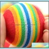 Giocattoli per cani mastica diametro giocattolo per animali domestici 35 mm interessante e gatto super carino arcobaleno palla cartone animato peluche 186 S2 consegna goccia giardino domestico Sup Otcbm