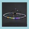 Bracelets en pierre de chakra perlés Brins M 12 Constellations Bohème Design simple Perles réglables Signes du zodiaque chanceux Bracelets tressés Dhpbt