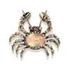 Spille Muylinda Vintage Big Crystal Crab Crabo Gioielli Rhinestone Animal Pin e Spilla per donne uomini Amico vestiti Scarf Clip regalo