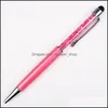Kulspets pennor colorf borttagbar kulpenna för studenter kontorsarbetare skriver leveranser rostfritt stål penholder kristall hållbar 1 35g otgi2