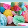 Decoração de festa Chinesa Rounding Hanging Paper Honeycomb Flowers Balls Crafts Casamento Casa Diy Lanterna Pompom SN1779 Drop Delivery Gar Dhfwc