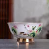 Bowls 6 Inch Ceramic Rice Bowl Gold Rim Vintage Bone China Chinese Dinnerware El Tableware Decoration Soup Container