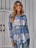 Damesjassen vrouwen herfst winter plaid jas met lange mouwen shirt met riem met riem een ​​enkele borting vrouwelijke casual overjas streetwear