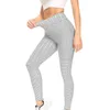 Aktive Hose, sexy strukturierte Leggings für Damen, hohe Taille, dehnbar, für Sport, Yoga, Fitnessstudio, Workout, Mädchen, Fitness, Laufhose