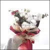 Ghirlande di fiori decorativi Naturale immortale Cotone essiccato Piante artificiali Ramo floreale Decorazione della festa nuziale Casa finta 1954 D Dhgpe
