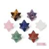 Stone Seis Pointed Stars Squas Crystal Merkaba Natural DIY Jóias Chakra Wiccan Reiki Cura Proteção de Energia Droga Drop D Dhas9