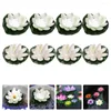 Decorative Flowers Floating Lotus Lily Artificial Water Decor Pondflower Green Simulation Pads Fake Leaves Poolhome Pad Leaf Decoration