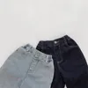 Jeans automne hiver enfants unisexe couleur unie Style coréen garçons filles mode tout-match Denim pantalon