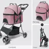 Dog Car Seat Covers Pet Cat Stroller Carrier Bag Folding Born Baby Pull Cart Four-wheel Transporter Travel