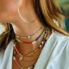 Choker Chokers Simpleness Porcelain Stone Beaded Necklace Wild Fashion Short Friendship Year Gift Collier Femme Accessories 2023Chokers