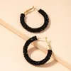 Hoop Earrings UJBOX Fashion Big Black Stone For Women Girls Wedding Party Jewelry Accessories Wholesale
