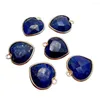 Pendant Necklaces 10 Pcs Natural Blue Lapis Lazuli Bezel Set Heart Shaped For Women Necklace Making