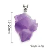 Pendant Necklaces Natural Stone Ore Necklace Pendants Irregular Amethysts For Vintage Jewelry Making Diy Women Earrings Party Gifts