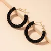 Hoop Earrings UJBOX Fashion Big Black Stone For Women Girls Wedding Party Jewelry Accessories Wholesale