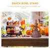 Placas Halloween Pumpkin Bolo Stand Stand Serving Bandey Cozinha decoração de doces Candy Basket Resin Broom Ornament for Wedding Party