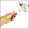 Dog Training Obedience Button Clicker Pet Sound Trainer With Wrist Band Aid Guide Click Tool Dogs Supplies 11 Colors 100Pcs Xh1216 Dhol6