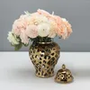 Storage Bottles Traditional Ceramic Ginger Jar Flower Table Centerpiece Porcelain