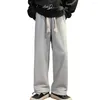 Pantalons pour hommes hommes hiver poche couleur unie taille élastique cordon de serrage lâche garder au chaud en peluche longue épaissir pantalon pour un usage quotidien