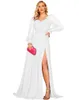 Robes décontractées Arrivée Evenage V-collier Long Robe Puff Sleeve Maxi Club Sexy Rouge rouge fête Bridesmaids Infinity Elegant Robe Longue Femme