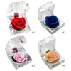 Dekorativa blommor Alla hjärtans dag Ornament 1 Imitation Roses Gift Rose Acrylic Presentlåda