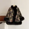 Kvinnors päls zxryxgs kinesisk stil imitation päls modejacka 2023 broderi pärlad höst vinterkläder kappa sjal kvinnor jackor