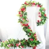 Flores decorativas Casamento para arco decoração Rosa de escalada de seda artificial 230 cm Pacote caseiro 2 parede com plantas