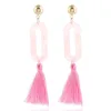 Dangle Boucles D'oreilles De Mode Longue Boucle D'oreille Pour Les Femmes Coton Gland Pendentif Rond Dangling Bijoux Pendientes Mujer Moda 2023 Lustre