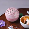 الأوعية اليابانية ألوان صلبة مستديرة طبق الأطباق الإبداعية التوابل جوفاء خارج الكرز الأمامي مع غطاء الطهي الحجري