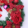 Couronne De fleurs décoratives De noël 50cm, pour décoration De Navidad, décorations extérieures à prix réduits, porte De luxe suspendue