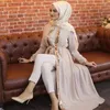 Etnische kleding moslimjurk vrouwen pailletten trim kimono abaya voor dubai bescheiden eid mubarak Marokkaans Arabisch Turks islamitisch