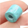 Charms 4mm Big Hole Cylinder Coluna Chakra Chakra Cura Reiki Pingente Turquoise Rose Quartz Cristal Encontrando colares DIY Mulheres judeu Dhoye