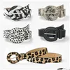 أحزمة Womens Leopard Pu Leather Belt Metal Needle D Buckle Simple Buck Disced Decord Drop Dropens Association Dhrts