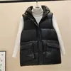 Gilet da donna Tasche grandi Gilet invernale Gilet con colletto alla coreana Gilet caldo autunnale imbottito in cotone femminile Gilet senza maniche