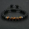Strand Men Lava Stone Bracelet Essental Oil Diffuser Classic Women Healing Balance Tiger Eye Beads Bacelets Alexable Alemble