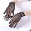 Five Fingers Gloves Mesh Fishnet Female Finger Short Lace Thin Dance Retro Party Sexy Black White 20220224 T2 Drop Delivery Fashion Dhpqb