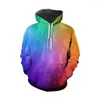 Men's Hoodies Men's 3D Printed Hoodie Colorful Pattern Street Fashion Breathable Comfortable Outdoor Sports Tracksuit
