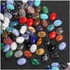 Stone Natural Oval Cabochon Beads Quartz Crystal Tiger Eye Loose Fit Diy Ring Smycken Makan Halsband 13x18mm 18x25mm Drop Delivery Dh6ix