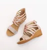 Sandals Fashion Women 2023 Summer OL Sweet Wedge Heel Shine Band Leather Casual High Heels Shoes Gladiator Pumps 36-42