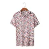 Men's Casual Shirts Men Tops Long Sleeve Fashion Summer Leisure Seaside Holiday Flower Shirt Short Collar Blouse
