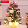 Décorations de Noël, arbre de bureau lumineux, décoration en pin clair, cadeau de Mini année