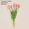 Decorative Flowers 1 Bouquet 5 Heads Mini Tulip Flower Real Touch Wedding Artificial Silk For Home Party Garden Decoration