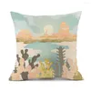 Oreiller abstrait montagne couverture soleil Cactus forêt paysage Art moderne canapé taie d'oreiller décor à la maison salon chaise taie d'oreiller