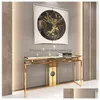 Living Room Furniture Chinesestyle Luxury Stainless Steel Marble Porch Table Club El Side View Console Cabinet Drop Delivery Home Gar Dhirp